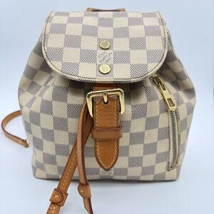 Louis Vuitton Damier Azur Mini Backpack in Beige and Tan